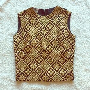 Vintage gold and black top